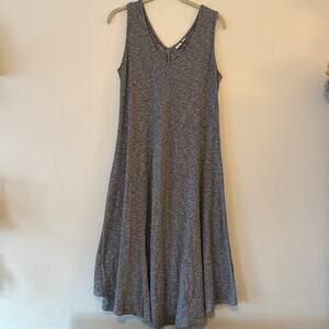 A-Line Heavy Drape Grey Dress, Sz L Gap, Basic Neutral Layering